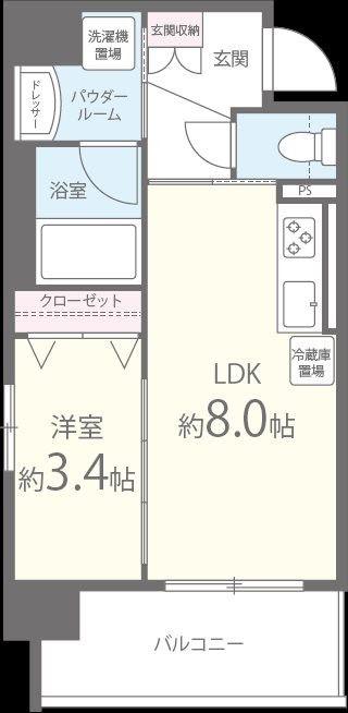 LE・CIEL天王寺(1LDK/4階)の間取り写真