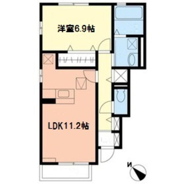 リールセゾンC(1LDK/1階)の間取り写真