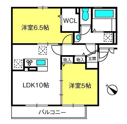 パル・山 2017(2LDK/3階)の間取り写真