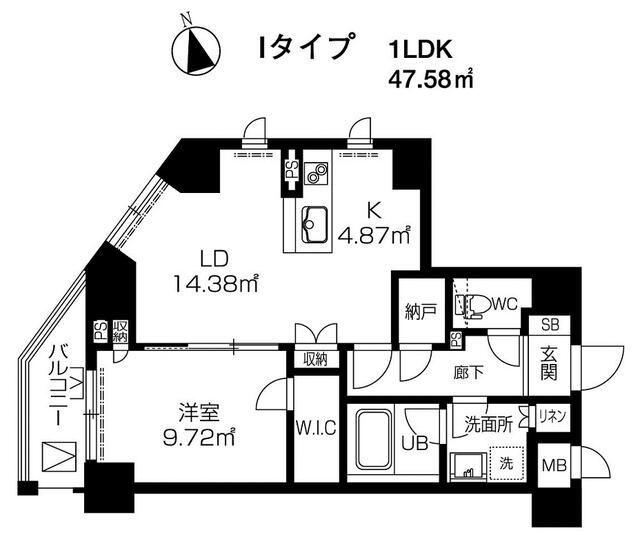 西武池袋線 練馬駅 徒歩4分 8階建 築11年(1LDK/3階)の間取り写真