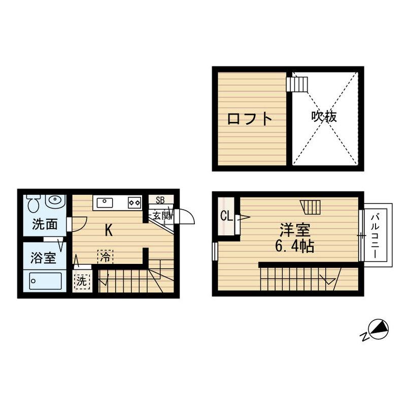 NANALIER(ワンルーム/1階)の間取り写真