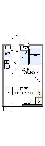 レオパレス七郎兵衛(1K/2階)の間取り写真