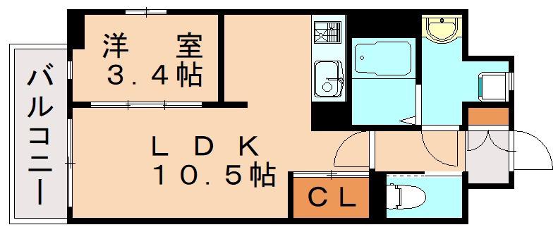 THE APARTMENT開(1LDK/1階)の間取り写真