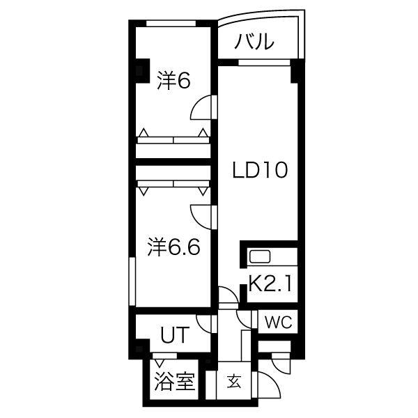 SERAM八軒(2LDK/3階)の間取り写真