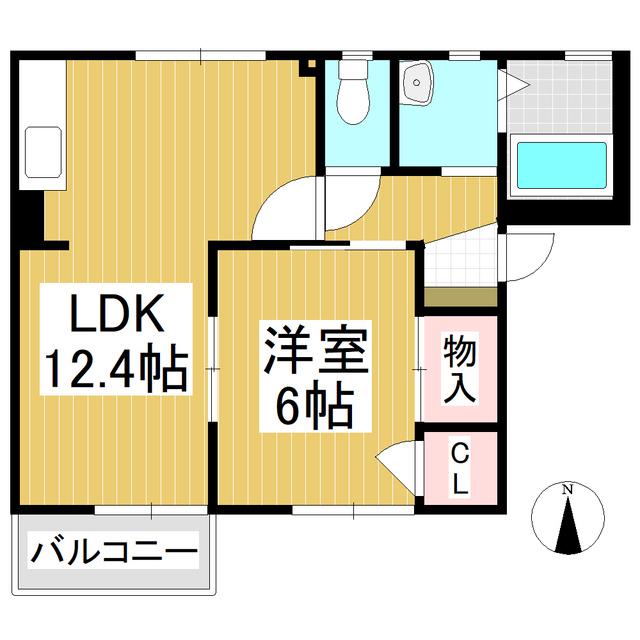 アドヴァンス曽根A棟(1LDK/1階)の間取り写真