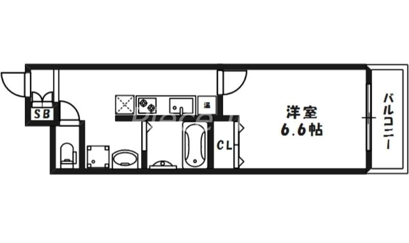 IF城北Ⅱ(1K/1階)の間取り写真