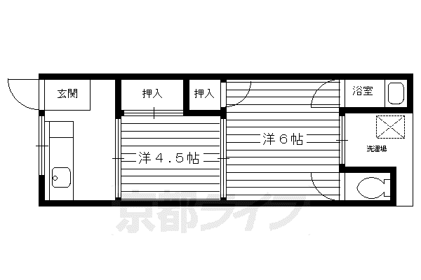 南郷マンション 東 (2K/2階)の間取り写真
