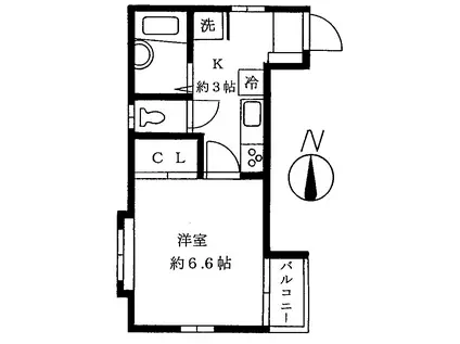 めぞんどぼーて(1K/2階)の間取り写真
