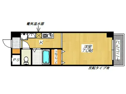 エステート南津の辺(1K/3階)の間取り写真