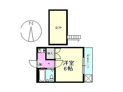パレスかとう(1K/1階)の間取り写真