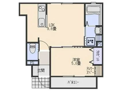 コージーハウス(1LDK/1階)の間取り写真