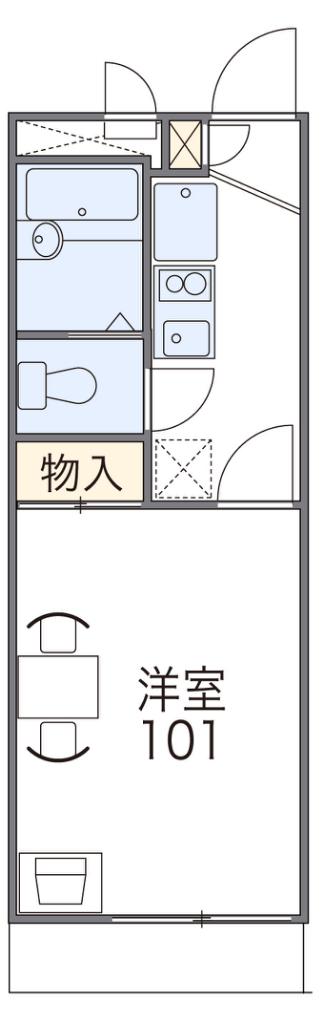 レオパレスエルドラド五月丘(1K/2階)の間取り写真