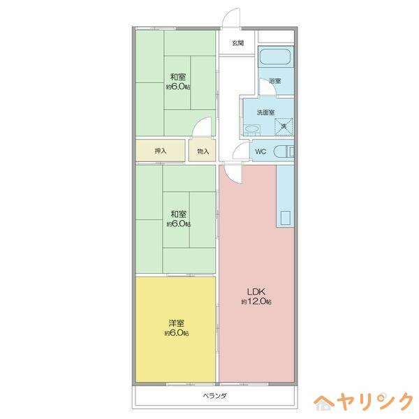 シャトーエミール(3LDK/1階)の間取り写真
