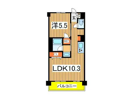 ART RESIDENCE IN OOTAKA‐NO‐MORI B棟(1LDK/3階)の間取り写真