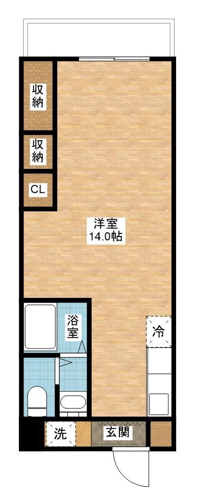 トーカンマンション五島町I(ワンルーム/3階)の間取り写真