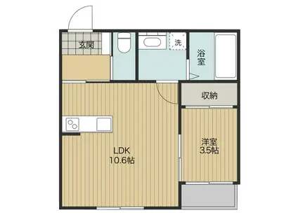 BRAVE BASE 八幡西(1LDK/1階)の間取り写真