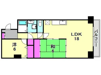 シャンボール三宮(2LDK/5階)の間取り写真
