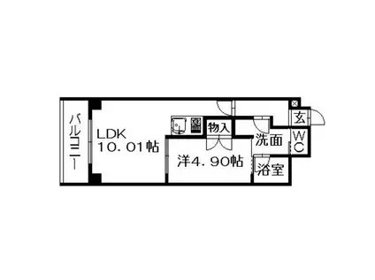 イーストコート(1LDK/8階)の間取り写真