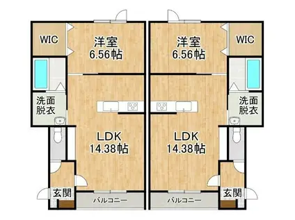 JR根室本線 帯広駅 徒歩19分 3階建 築10年(1LDK/3階)の間取り写真
