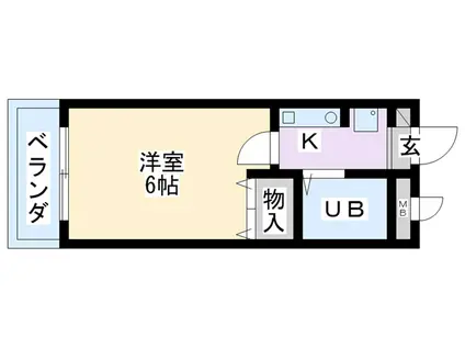 シティパレス富雄北(1K/2階)の間取り写真