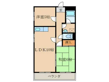 シャイニー35(2LDK/2階)の間取り写真