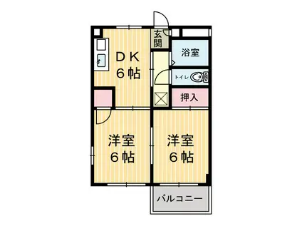 レジデンス・アート(2DK/3階)の間取り写真