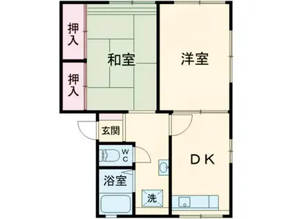 シティーハイム辻2(2DK/2階)の間取り写真