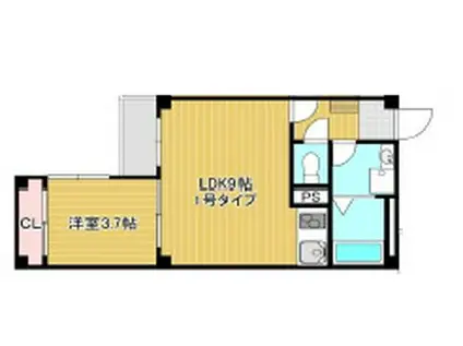 WIZABENO(1LDK/1階)の間取り写真