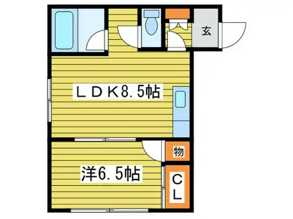 アベニール北11条(1LDK/3階)の間取り写真