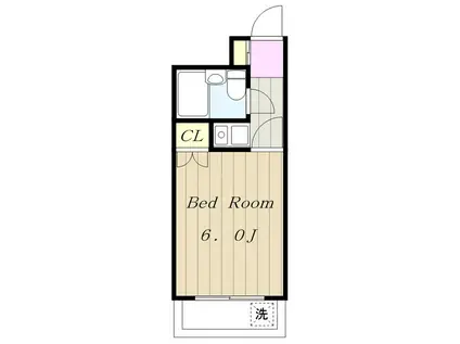 グロリア向ヶ丘(1K/6階)の間取り写真