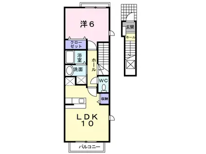 BRANZINO(1LDK/2階)の間取り写真