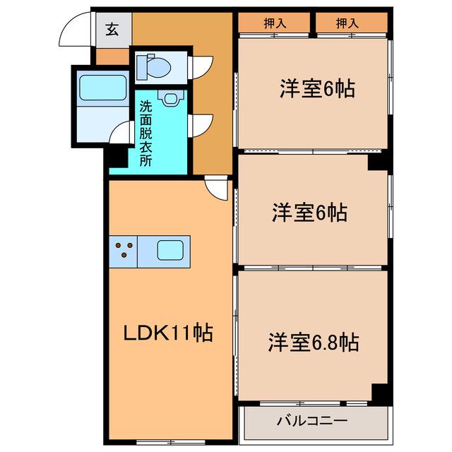 ベルピア18(3LDK/2階)の間取り写真