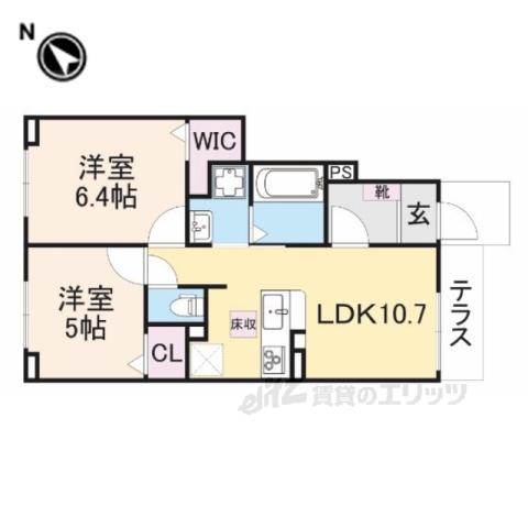 サンリットMⅡ(2LDK/1階)の間取り写真