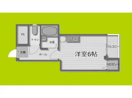 みさきハイツ(ワンルーム/4階)の間取り写真