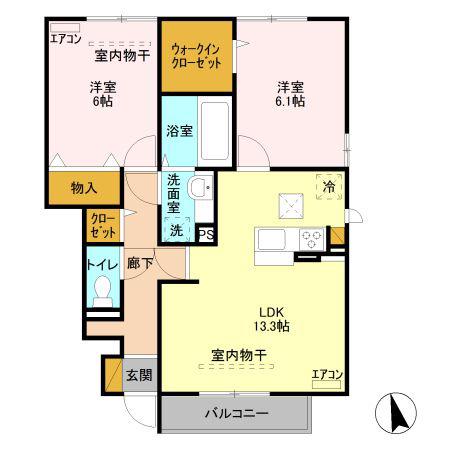 レジデンス・セレッソ(2LDK/1階)の間取り写真