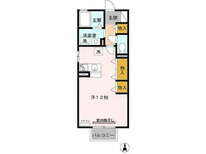 クレール21(ワンルーム/2階)の間取り写真