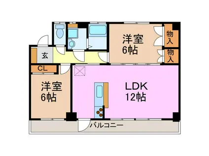 カトルさんたかね(2LDK/4階)の間取り写真