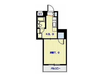 カーサオリエンテ(1K/3階)の間取り写真