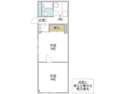 フォーライフ南町(2K/3階)の間取り写真