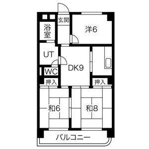 ロイヤルマンション丁田(3DK/2階)の間取り写真