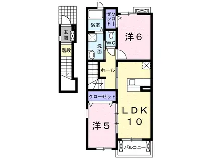 クレアコート III(2LDK/2階)の間取り写真