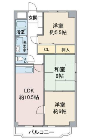 グランシャリオ(3LDK/4階)の間取り写真
