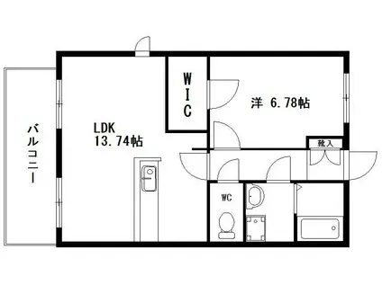 サウスコート(1LDK/4階)の間取り写真