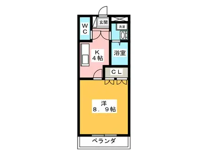 スターリィ・パレスI(1K/2階)の間取り写真