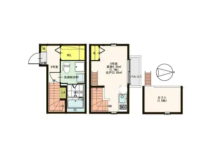ハーモニーテラス瑞穂通(ワンルーム/1階)の間取り写真