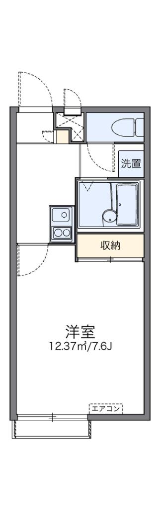 レオパレスやちよ(1K/2階)の間取り写真