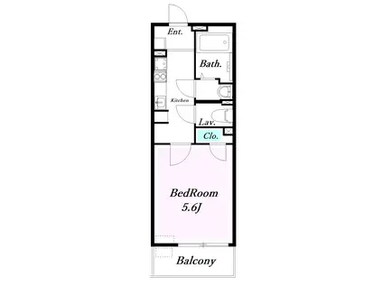 クレイノラーリノ U京町(1K/4階)の間取り写真