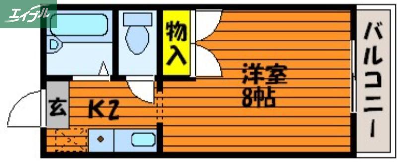 パルフィオーレV(1K/2階)の間取り写真