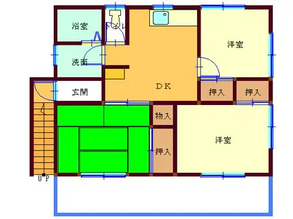 コインランドリー2階(3DK/2階)の間取り写真