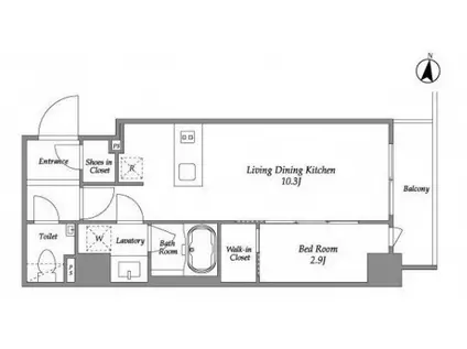 イプセ代々木上原(1LDK/4階)の間取り写真